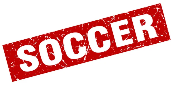 Fyrkantig grunge röd fotboll stämpel — Stock vektor