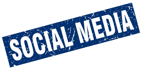 Carré grunge bleu timbre de médias sociaux — Image vectorielle