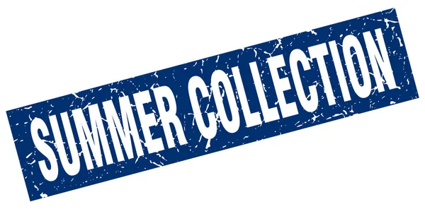 Μπλε τετράγωνο grunge καλοκαίρι συλλογή γραμματοσήμων — Διανυσματικό Αρχείο