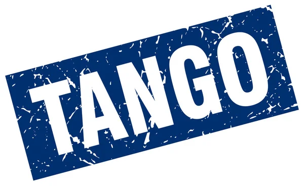 Квадратная гранжевая голубая марка танго — стоковый вектор