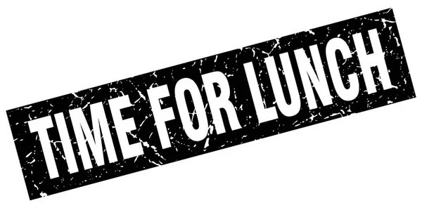 Square grunge black time for lunch stamp — Stock Vector