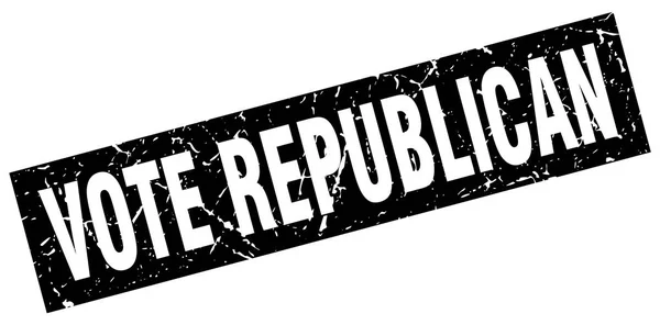 Carré grunge noir vote républicain timbre — Image vectorielle