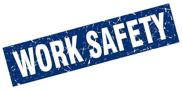 Μπλε τετράγωνο grunge σφραγίδα ασφάλεια εργασίας — Διανυσματικό Αρχείο