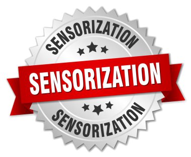 sensorization yuvarlak izole gümüş rozet