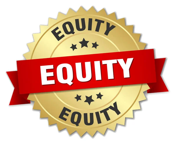 "equity" ronde geïsoleerde gouden badge — Stockvector