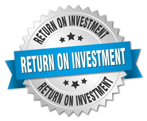 Návratnost investic kolem izolovaných stříbrný odznak — Stockový vektor