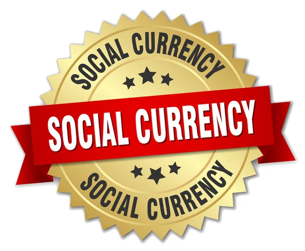 Moneda social ronda insignia de oro aislado — Vector de stock