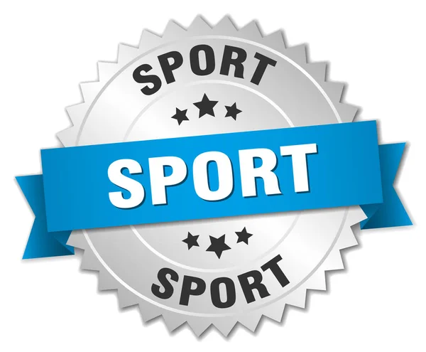 Sport rond isolé argent badge — Image vectorielle