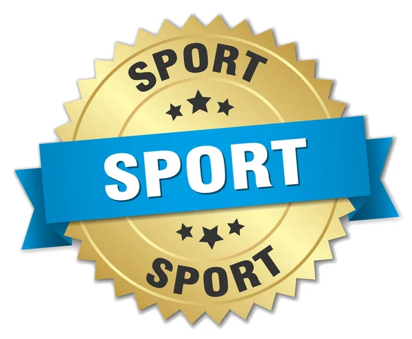 Sport rotondo isolato distintivo d'oro — Vettoriale Stock
