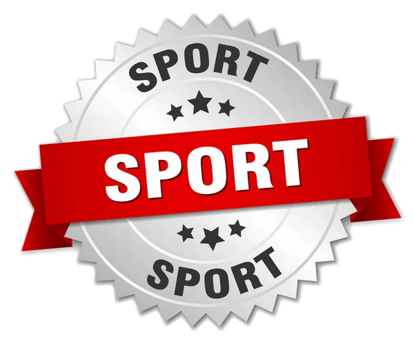 Sport rond isolé argent badge — Image vectorielle