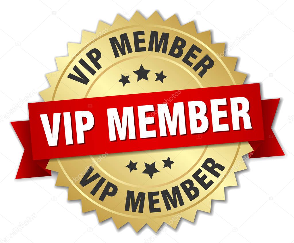 vip member round isolated gold badge