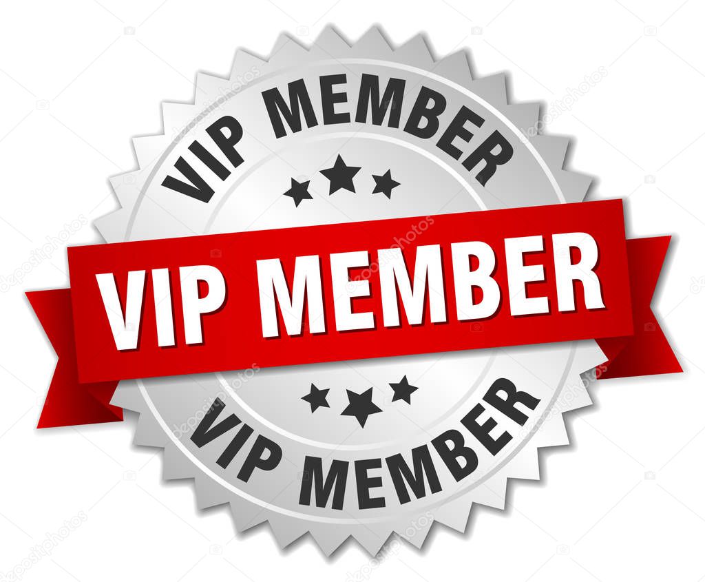 vip member round isolated silver badge