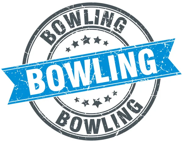 Bowlingrunde Grunge Bändchenmarke — Stockvektor