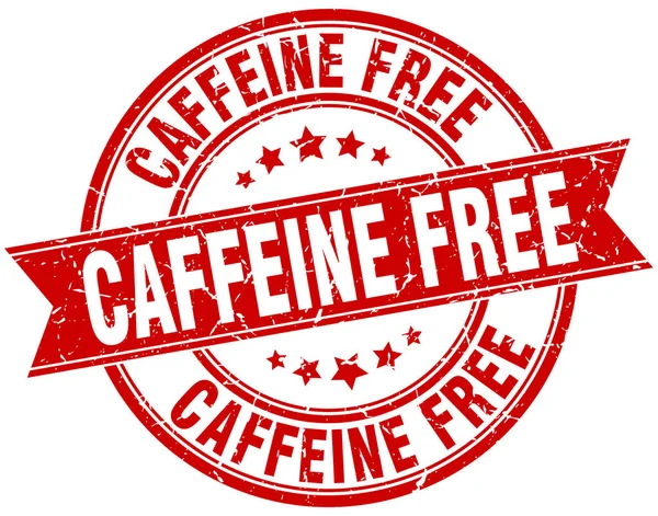 Καφεΐνη δωρεάν grunge στρογγυλή σφραγίδα κορδέλα — Διανυσματικό Αρχείο