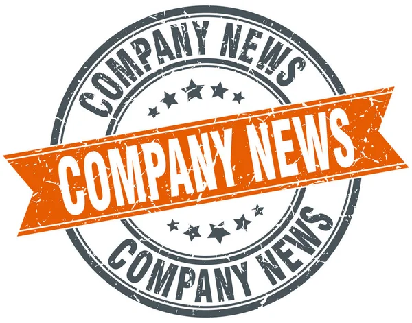 Company news round grunge ribbon stamp — Stock Vector