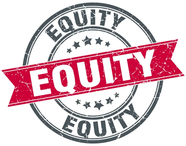 Equity Round Grunge Ribbon Stempel — Stockvektor
