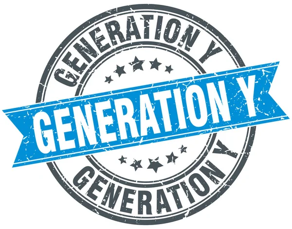 Y generáció kerek grunge szalag bélyegző — Stock Vector