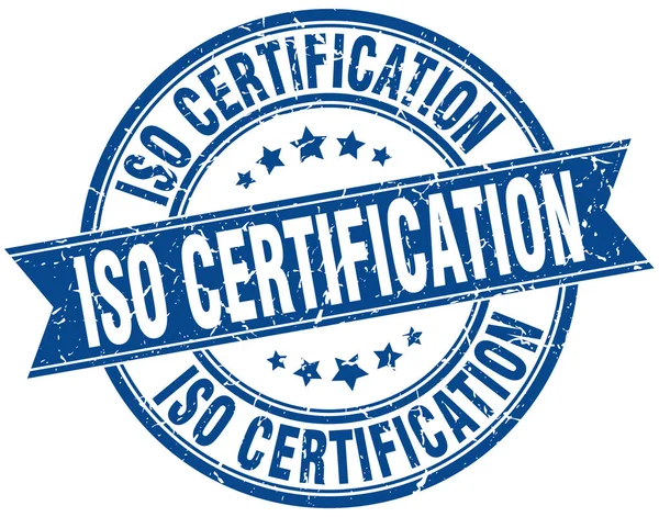 Iso certificación ronda grunge cinta sello — Vector de stock