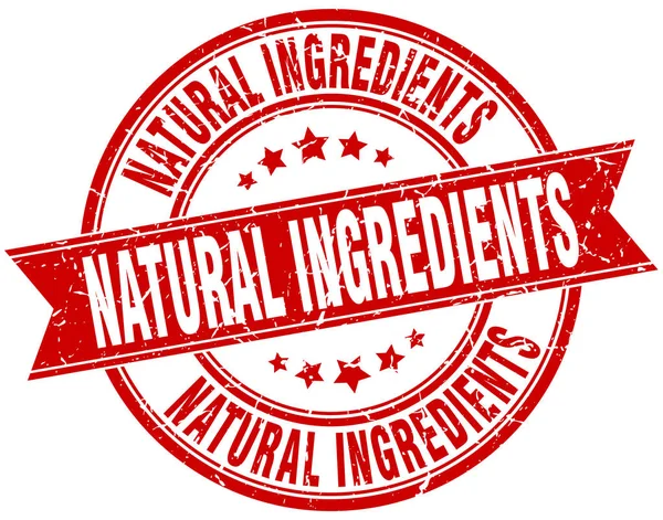 Ingredientes naturales ronda grunge cinta sello — Vector de stock