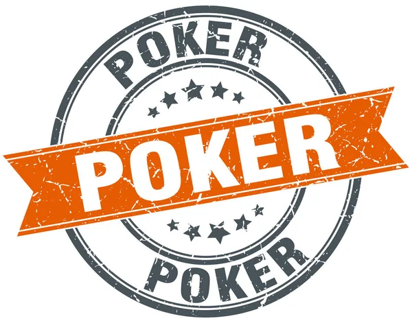 Poker ronde grunge lint stempel — Stockvector