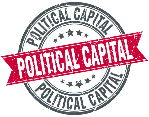 Sello de cinta de grunge redondo de capital político — Vector de stock