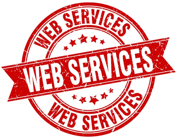 Web services redonda grunge fita carimbo — Vetor de Stock