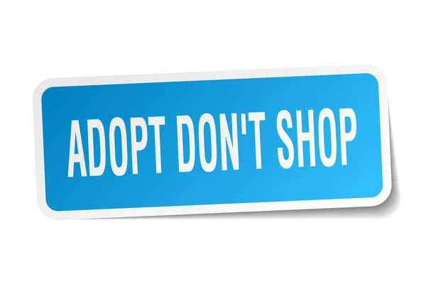 Adopt don't shop square sticker on white — Stock Vector