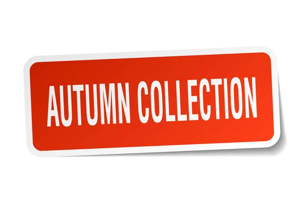 Coleção outono adesivo quadrado no branco — Vetor de Stock