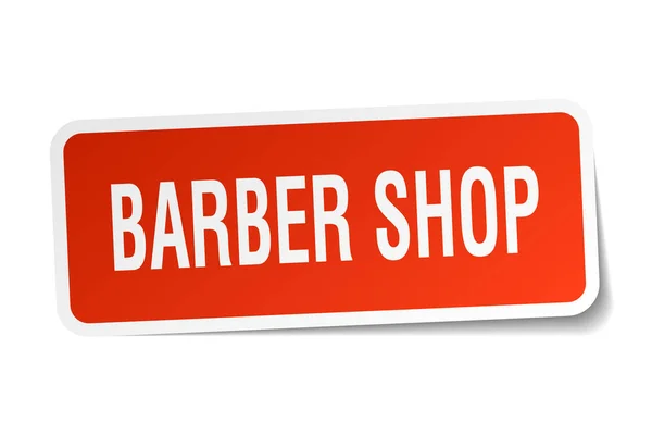 Barbearia adesivo quadrado no branco —  Vetores de Stock