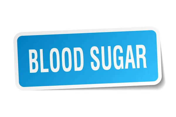 Azúcar en sangre pegatina cuadrada en blanco — Vector de stock