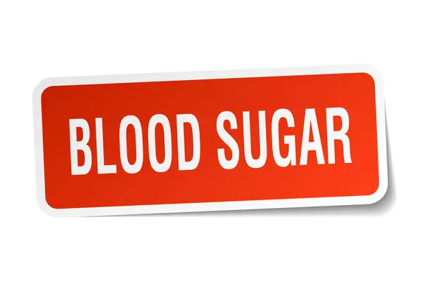 Azúcar en sangre pegatina cuadrada en blanco — Vector de stock