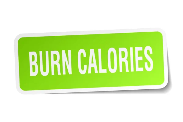 Kalorien verbrennen quadratischer Aufkleber auf weiß — Stockvektor