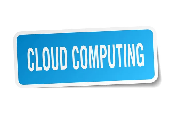 Cloud Computing quadratischer Aufkleber auf weiß — Stockvektor