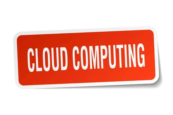 Cloud Computing quadratischer Aufkleber auf weiß — Stockvektor
