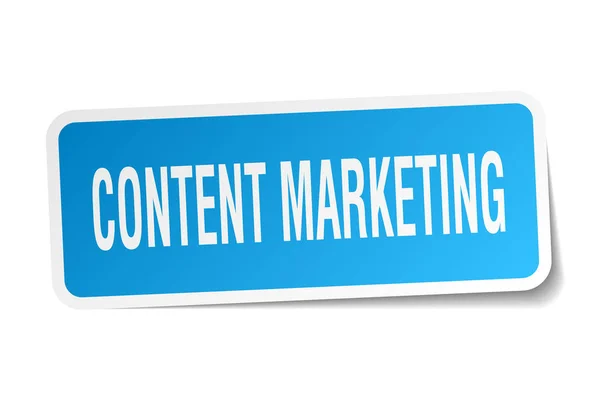 Content marketing vierkante sticker op wit — Stockvector