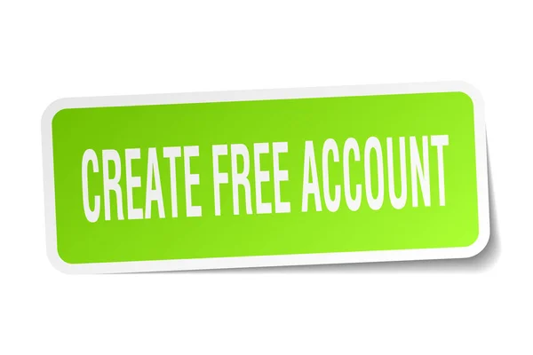 Maak gratis account vierkante sticker op wit — Stockvector