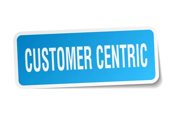 Customer centric square sticker on white — Stock Vector