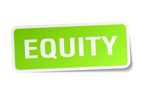 "equity" vierkante sticker op wit — Stockvector