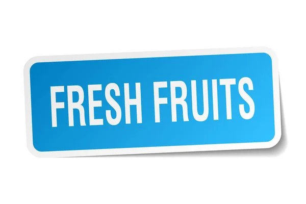Frutas frescas adesivo quadrado no branco — Vetor de Stock