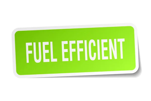 Fuel efficient square sticker on white — Stock Vector