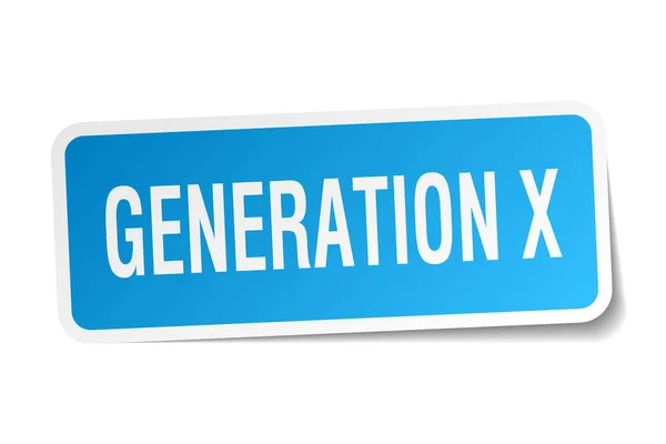 Generation x fehér négyzet matrica — Stock Vector