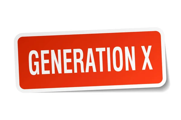 Generation x fehér négyzet matrica — Stock Vector