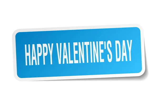 Happy Valentine's day square sticker on white — Stock Vector
