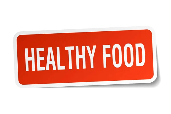 Healthy food square sticker on white — Stock Vector