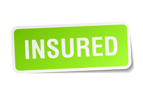 Insured square sticker on white — Stock Vector