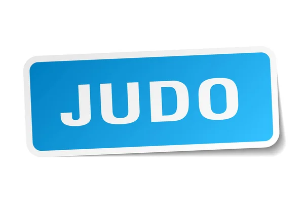 Judo kare beyaz etikette — Stok Vektör