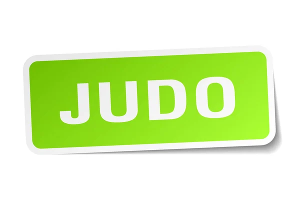 Judo kare beyaz etikette — Stok Vektör
