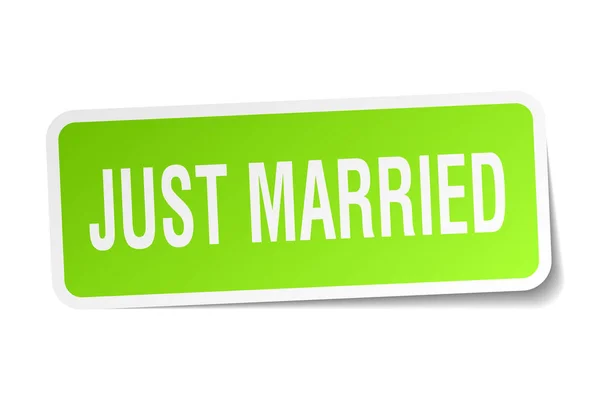 Sadece evli kare etiket üzerinde beyaz — Stok Vektör