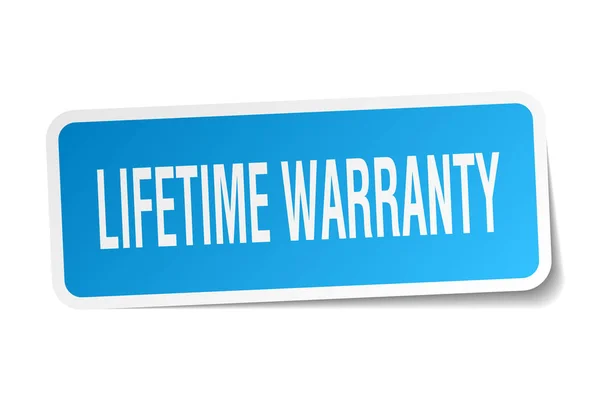 Lifetime warranty square sticker on white — Stock Vector