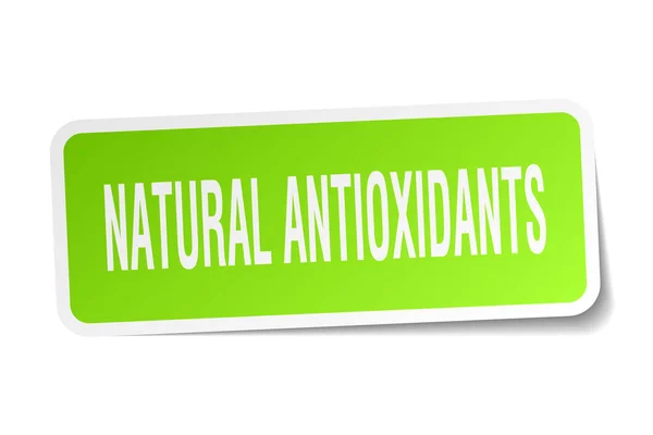 Natural antioxidants square sticker on white — Stock Vector